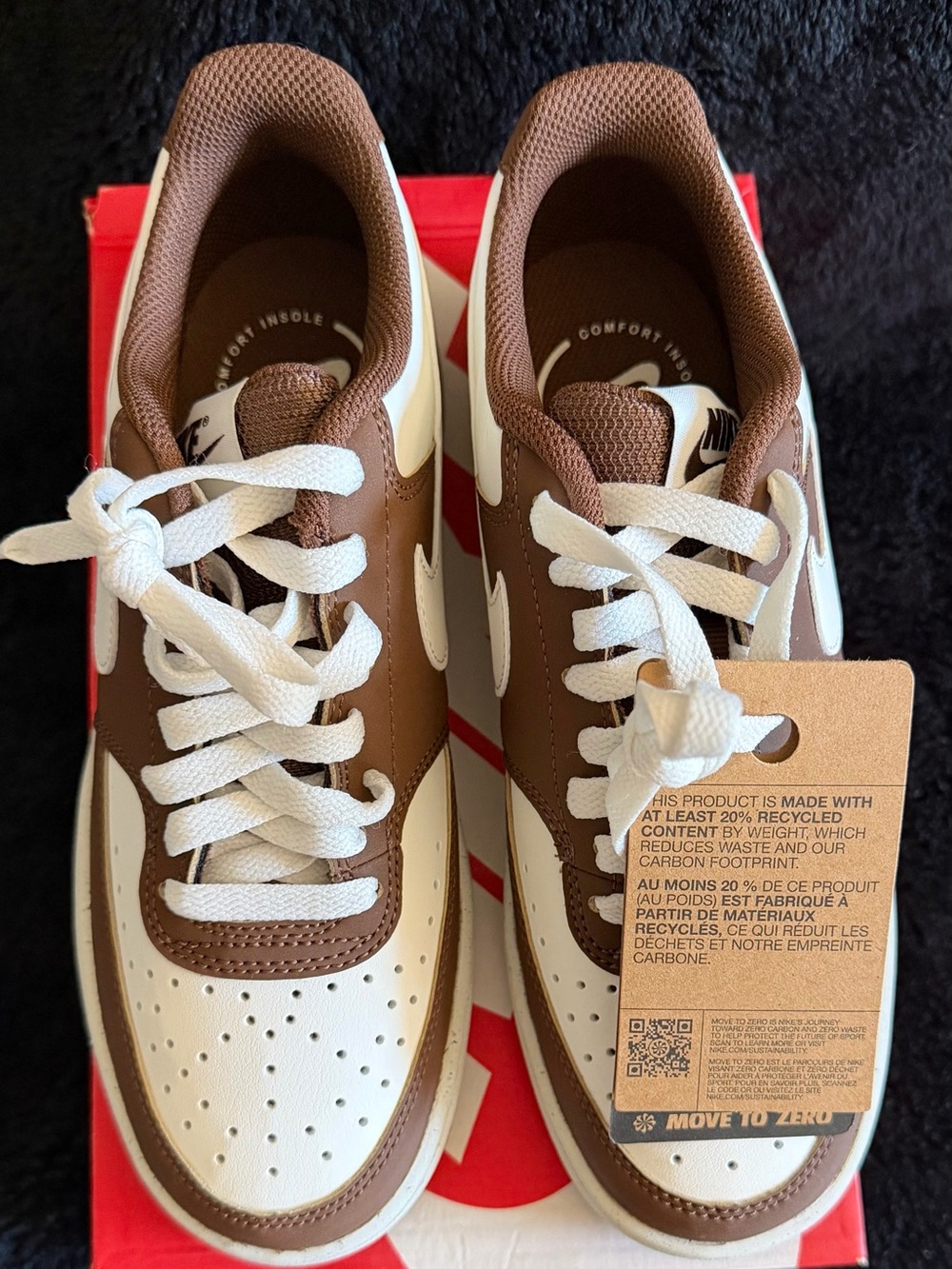 Nike Low-Top Sneakers in Brown and White - Picture 3 of 4